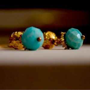 Gold Filled turquoise dangle earrings